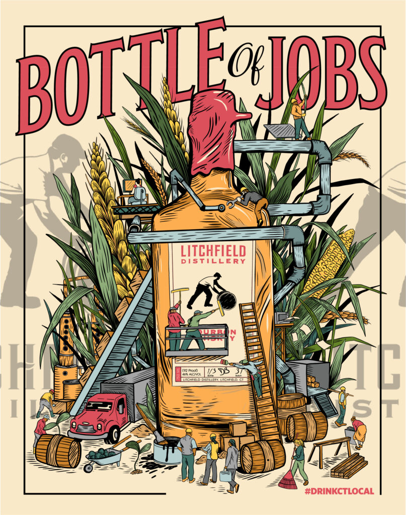 Litchfield Distillery "Bottle of Jobs"